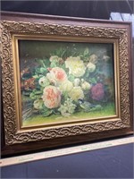 Floral Art in Ornate Frame