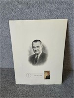LYNDON B JOHNSON STAMP FIRST DAY OF ISSUE CARD