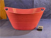 Large Pink Plastic Basket w/Handles