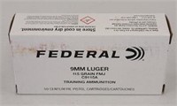 Federal 9mm Luger 115 Grain Training Ammo Full
