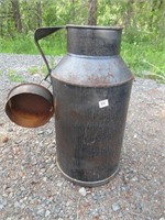 NEAT VINTAGE METAL MILK CAN WITH COVER