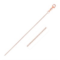 14k Pink Gold Round Cable Link Chain 1.1mm