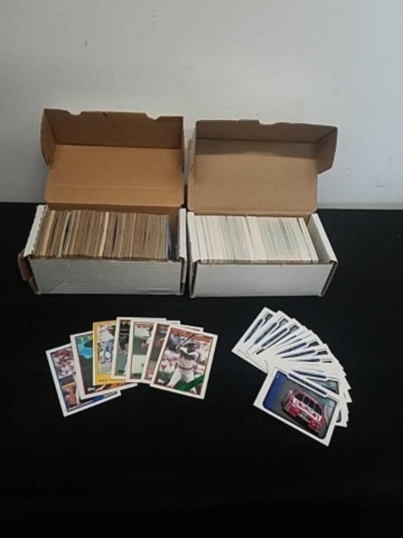 Vintage baseball and NASCAR trading cards