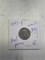 1943 D WWII STEEL PENNY