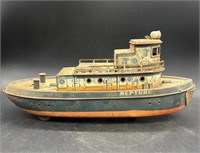 1950’s Modern Toys Japan Tin Litho Neptune Boat