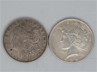 1925 Peace & 1921 Morgan Silver Dollars