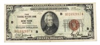 Series 1929 New York $20.00 National Currency Note