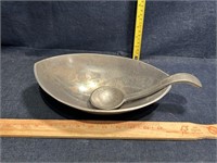 Pewter bowl with spoon