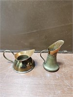 COPPER AND BRASS MINITURE PITCHERS