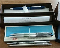 3 Cross pens & pencils, 2 additional pens