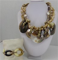 Chico's Multi-Strand Rock Necklace & Bracelet
