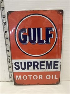 Metal sign- Gulf motor oil