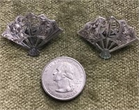 2 Sterling silver fan scatter pins