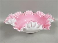 Vintage Pink And White Ruffle Edge Bowl