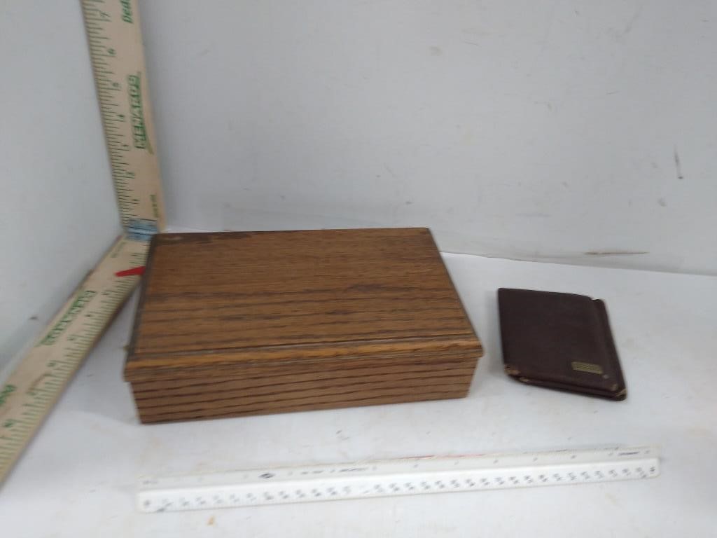 Wooden Jewelry Box & Fossil Wallet