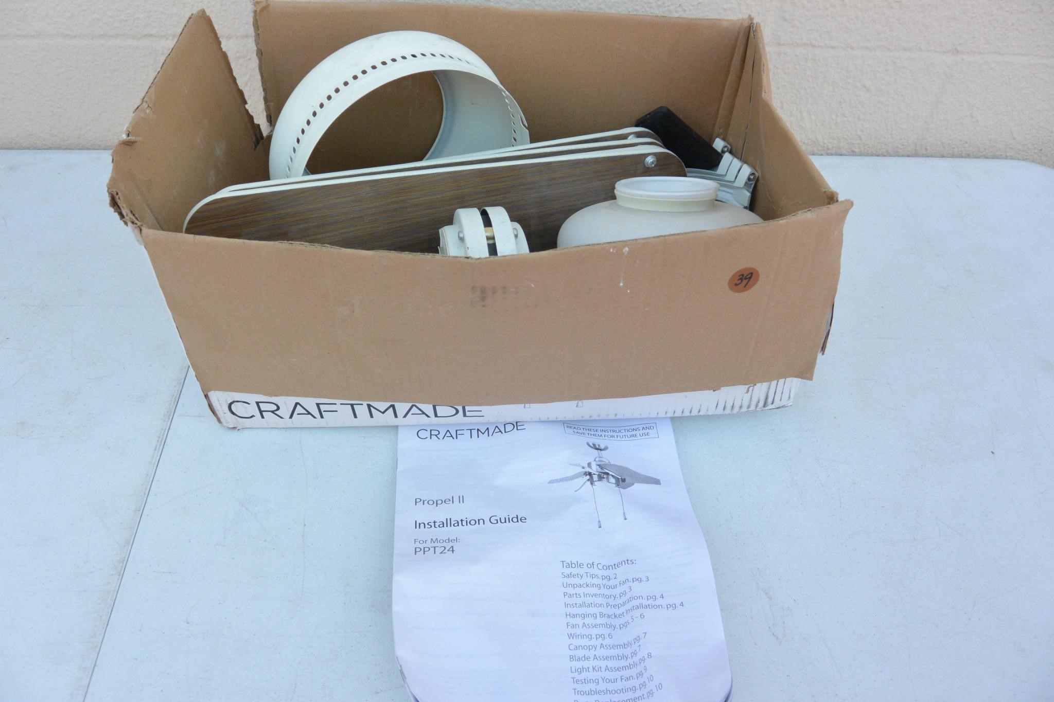 CRAFTMADE PROPEL II CEILING FAN W/REMOTE