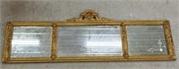 Antique gold tone 3 panel wall mirror Approx.