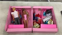 Barbie case with dolls and accessories