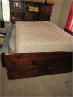 Water bed frame with regular mattress
