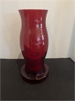 Ruby Red 13in Footed Vase