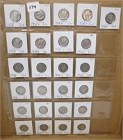 25 - Mercury silver dimes, 1918's