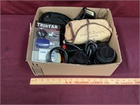 Box With Canon AF Lens And Assorted Accessories