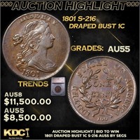 ***Auction Highlight*** 1801 Draped Bust Large Cen