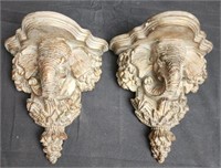 Pair of elephant wall sconces