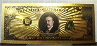 24k gold-plated banknote Theodore Roosevelt