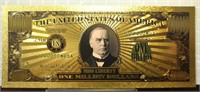 24k gold-plated banknote William McKinley