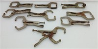 9 pc vice grip "C" clamps 6"