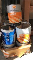 9 cans of used paint