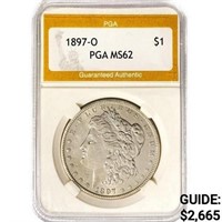 1897-O Morgan Silver Dollar PGA MS62