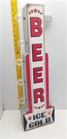 25" ICE-COLD-BEER 5-BULB BATTERY-OPP TIN-SIGN