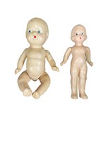 2- Small Antique Celluloid Dolls