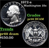 Proof 1972-s Washington Quarter 25c Graded pr69 DC