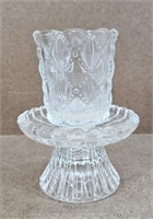 Vtg Partylite Quilted Glass Candleholder