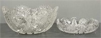 2 pieces of brilliant cut glass - 9" x 4" bowl (as