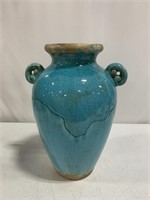 RUSTIC TURQUOISE TALL VASE 16 x10IN