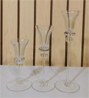 3 Pc Lot - Glass Candle Holders