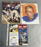 4 Johnny Unitas Signed Items inc. Ron Lewis Litho