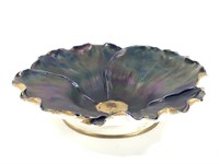 Carlsbad Austria Flower Form Bowl Iridescent Glaze