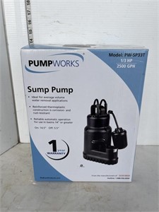 Pumpworks 1/3 HP sump pump