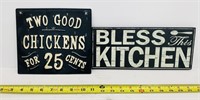 Metal & Wood Kitchen Signs