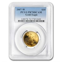 2007-w 1/4 Oz Proof American Gold Eagle Pr-70 Pcgs