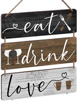 Kitchen Wall Decor Rustic Wood Sign  14 x 4 Inches