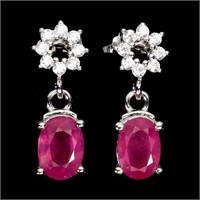 Heated Oval Ruby Cz Gemstone 925 Sterling Silver J