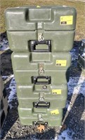 Lot of 4 plastic military containers. 18.5"