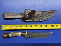 Custom Damascus fixed blade knife