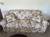 Cream Floral couch - cozy   (living room)